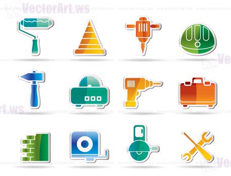 Building and Construction Tools icons - Vector Icon Set