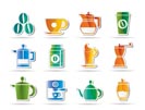 coffee industry signs and icons - vector icon set