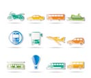 Travel and transportation of people icons - vector icon set