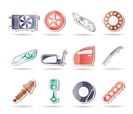 Realistic Car Parts and Services icons - Vector Icon Set 1