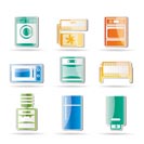 Home electronics and equipment icons - vector icon set