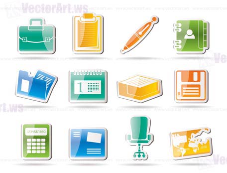 Business and office icons - vector icon set