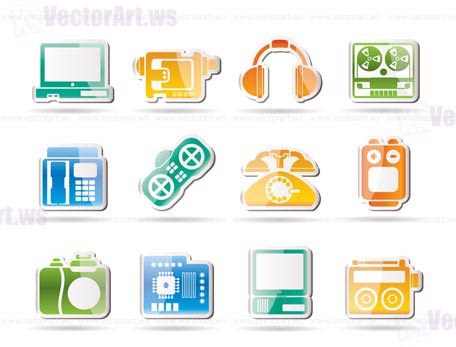 Media equipment icons - vector icon set