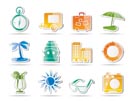 Travel, Holiday and Trip Icons -  Vector Icon Set