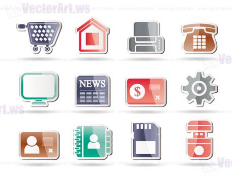 Business, office and website icons - vector icon set