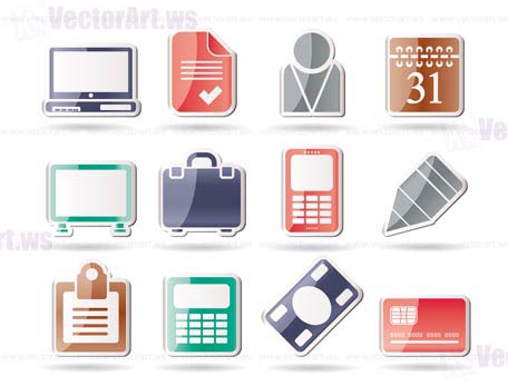 Business and office icons - vector icon set