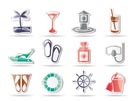 Sea, marine and holiday icons - vector icon set