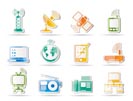 communication and technology icons - vector icon set