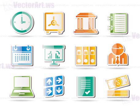 Business, finance and office icons - vector icon set