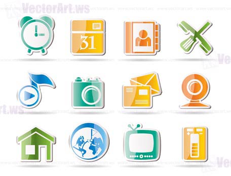 mobile phone and computer icons - vector icon set