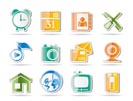 mobile phone and computer icons - vector icon set