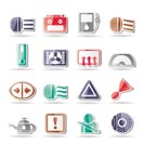 Car Dashboard - realistic vector icons set