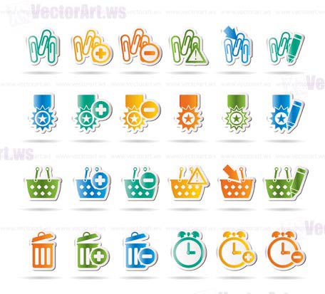 24 Business, office and website icons - vector icon set 1