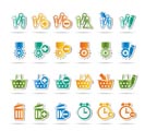 24 Business, office and website icons - vector icon set 1