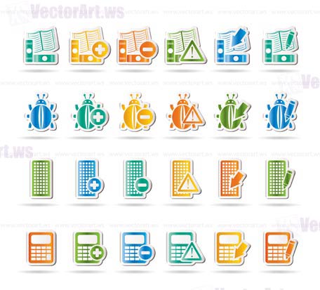 24 Business, office and website icons - vector icon set 2