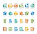 24 Business, office and website icons - vector icon set 2