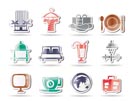 Hotel, motel and holidays icons - vector icon set