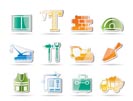 building and construction icons - vector icon set