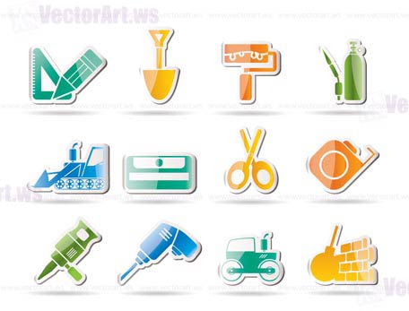 building and construction icons - vector icon set 2