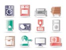 Home electronics and equipment icons - vector icon set