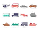Travel and transportation icons - vector icon set