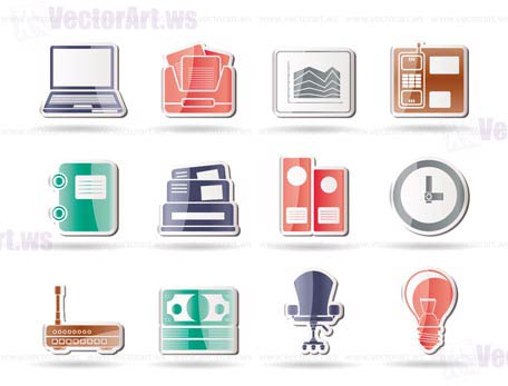 Business and office icons - vector icon set