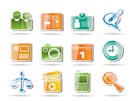 Simple Business and Office internet Icons - Vector icon Set