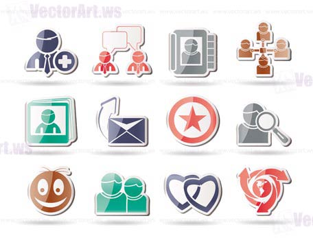 Internet Community and Social Network Icons - vector icon set