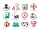 Internet Community and Social Network Icons - vector icon set