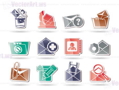 E-mail and Message Icons - vector icon set