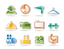 hotel and motel amenity icons - vector icon set