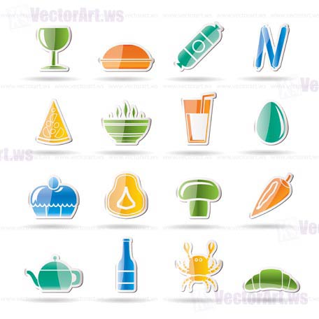 shop, food and drink icons - vector icon set 2