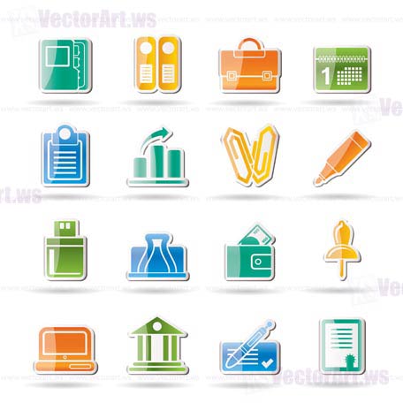 Business, Office and Finance Icons - Vector Icon Set