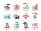 different kind of insurance and risk icons - vector icon set