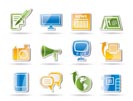 Communication channels and Social Media icons - vector icon set