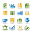 bank, business, finance and office icons - vector icon set