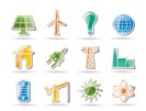 power, energy and electricity objects - vector illustration