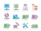 Network, Server and Hosting objects - vector illustration