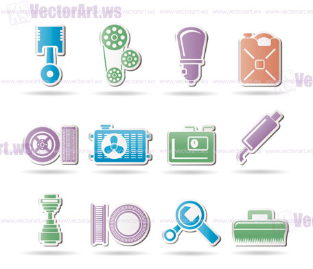 Car Parts and services  - Vector Illustration