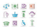 Roadside, hotel and motel services icons  - vector icon set