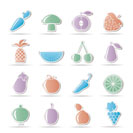 Different kinds of fruits and Vegetable icons - vector icon set