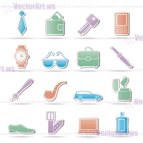 man Accessories icons and objects- vector illustration