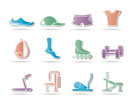 sports equipment and objects icons - vector icon set 1