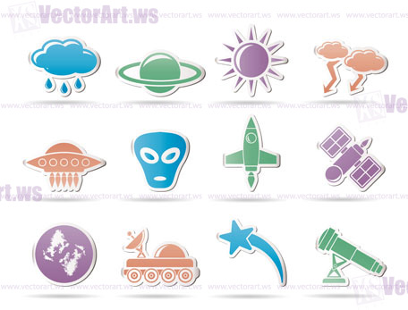 Astronautics and Space and univerce Icons - Vector Icon Set