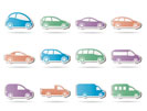 different types of cars icons - Vector icon set