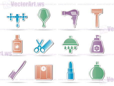 Personal care and cosmetics  icons - vector icon set