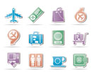 airport, travel and transportation icons 1 - vector icon set