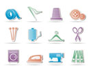 Textile objects and industry   icons - vector icon set