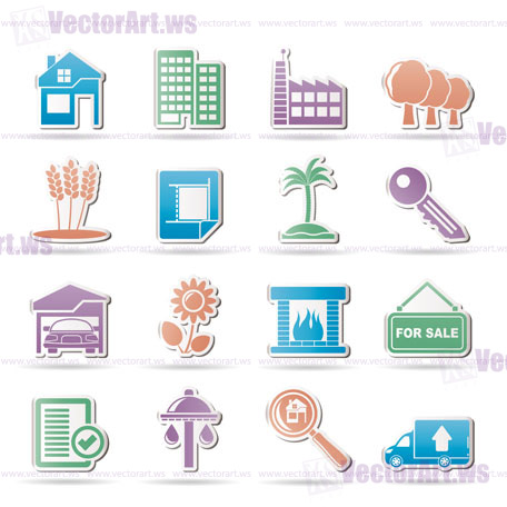 Real Estate and building icons - Vector Illustration
