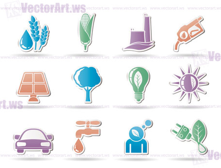 Ecology, environment and nature icons - vector illustration